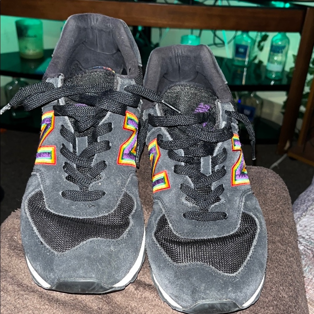 New Balance Black Athletic Shoes with Multicolor Accents